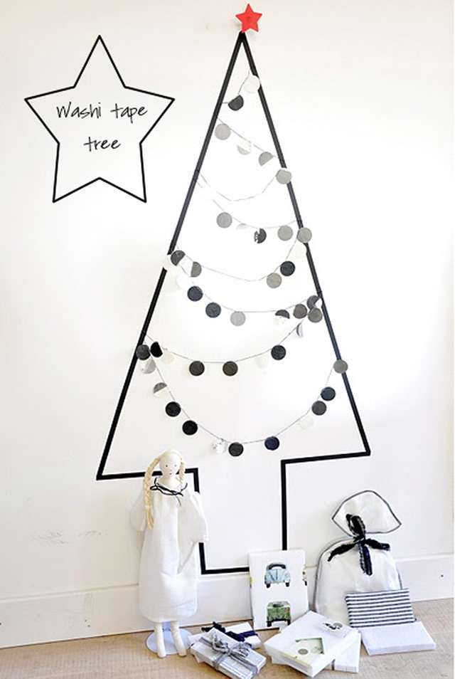 Albero di Natale fai da te con washi tape