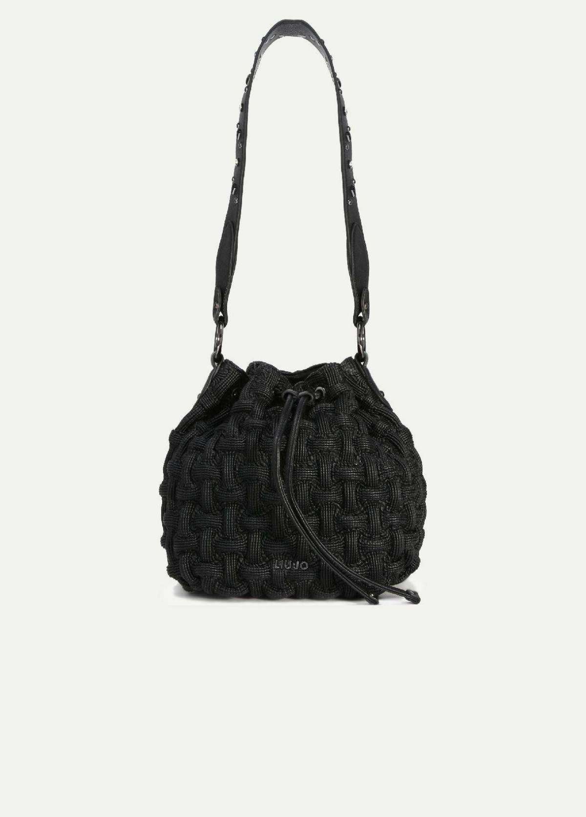 Borsa a secchiello ricamata