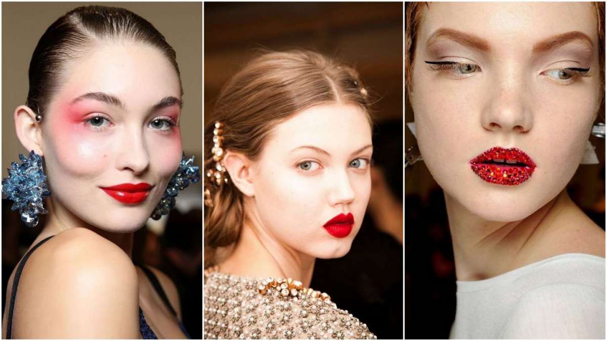 Trucco labbra per Capodanno con rossetto rosso