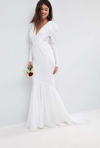 Abito da sposa a maniche lunghe Asos Bridal