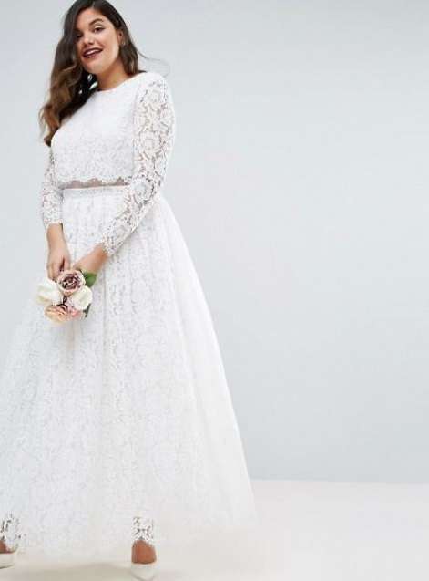 Abito da sposa in pizzo Asos Curve Bridal