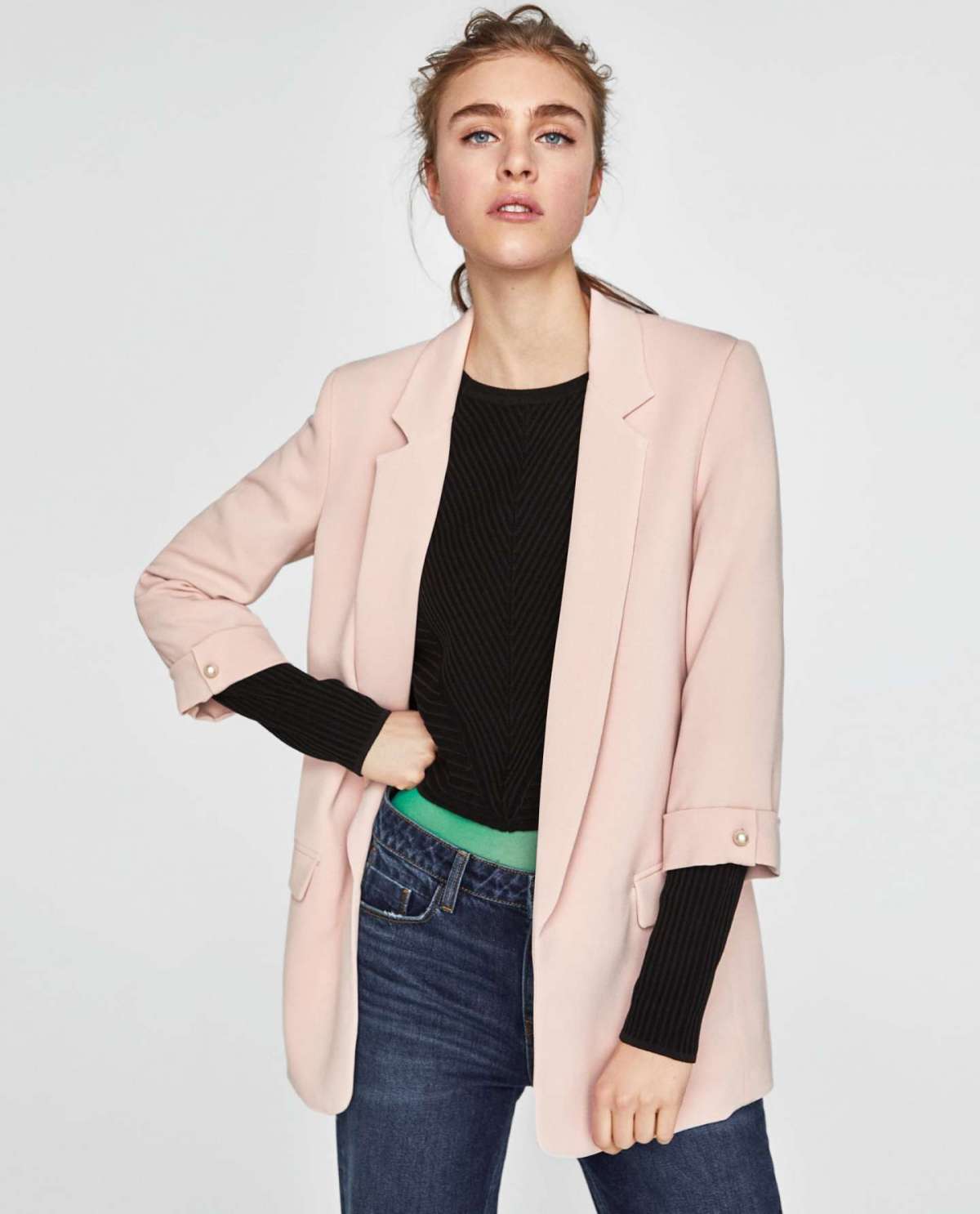 Blazer rosa lungo Zara