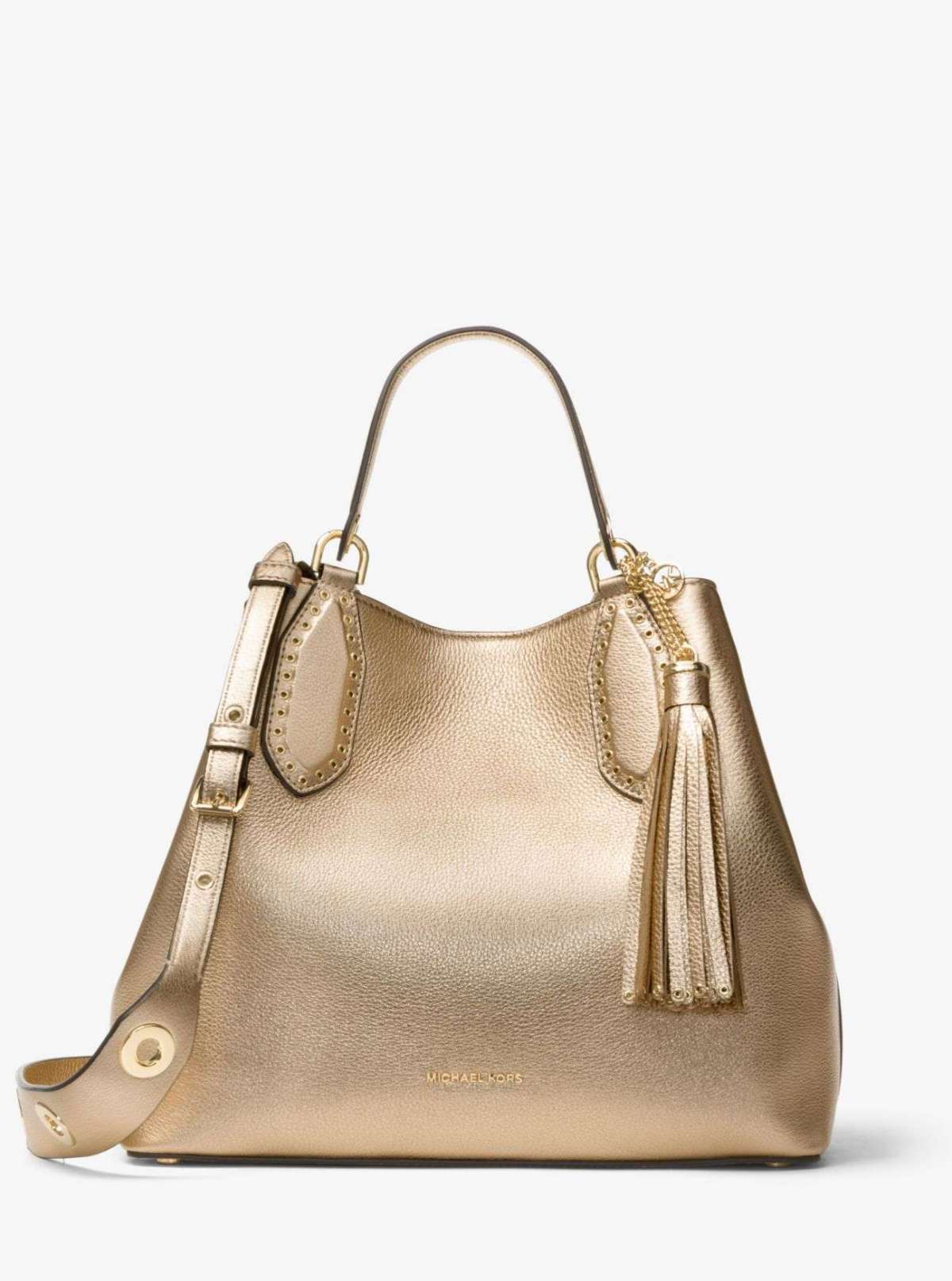 Borsa a sacco in pelle metallizzata Michael Kors