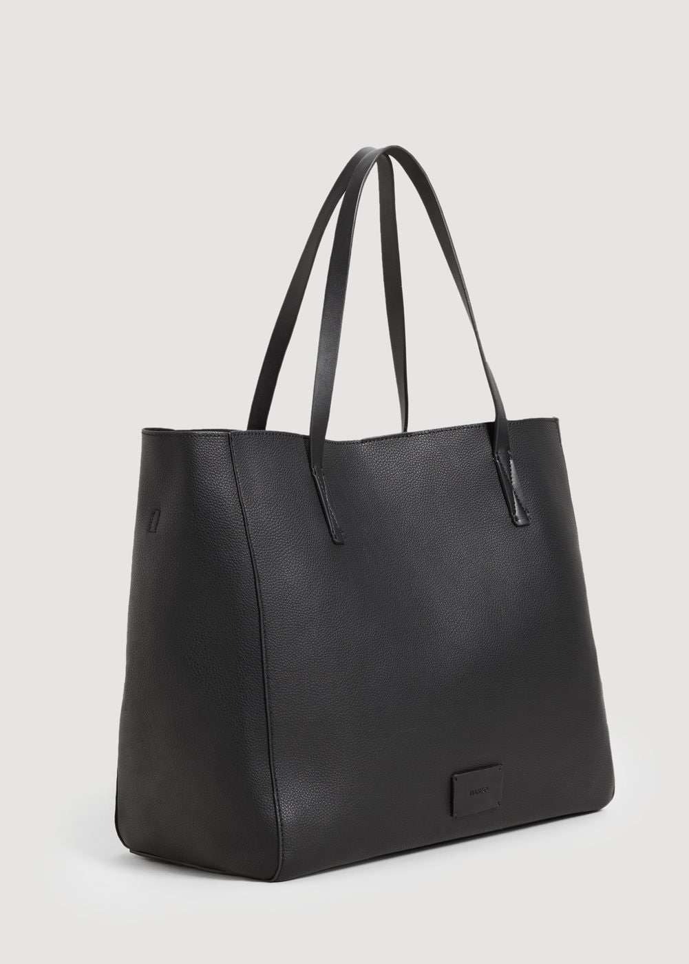 Borsa shopper follata nera Mango