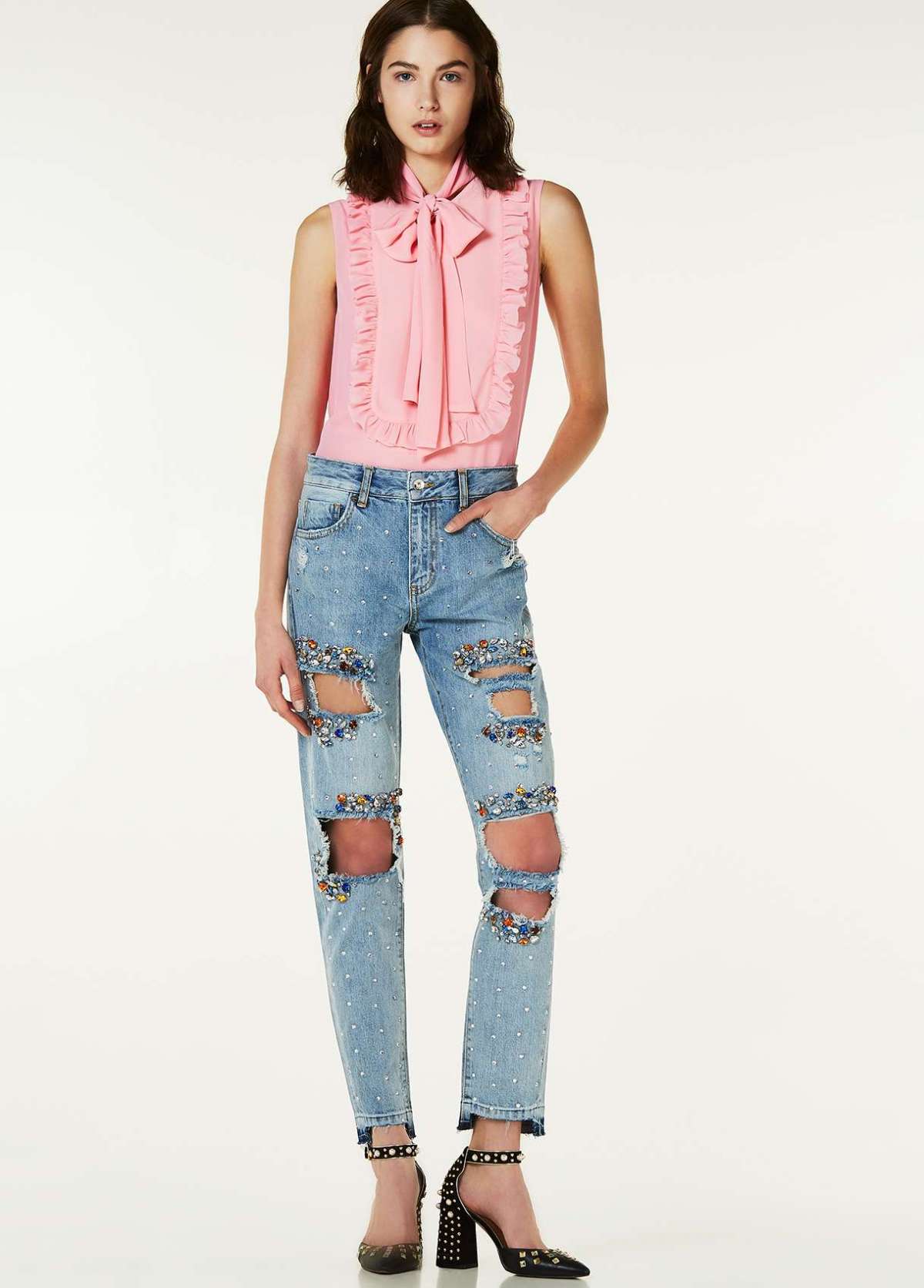 Jeans boyfriend con applicazioni Liu Jo