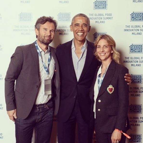 Rosa con Cracco e Obama