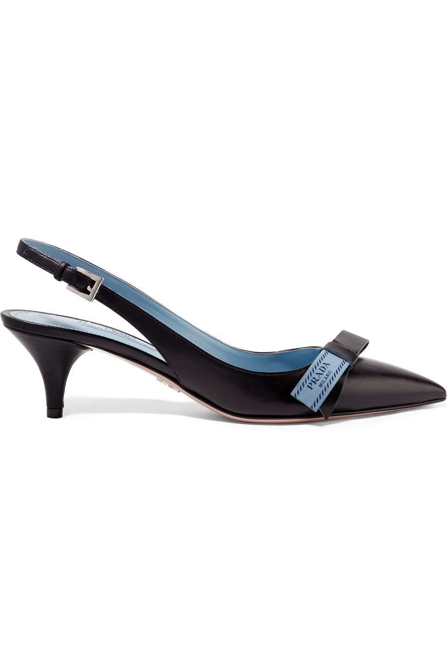 Scarpe a punta con tacco gattino Prada