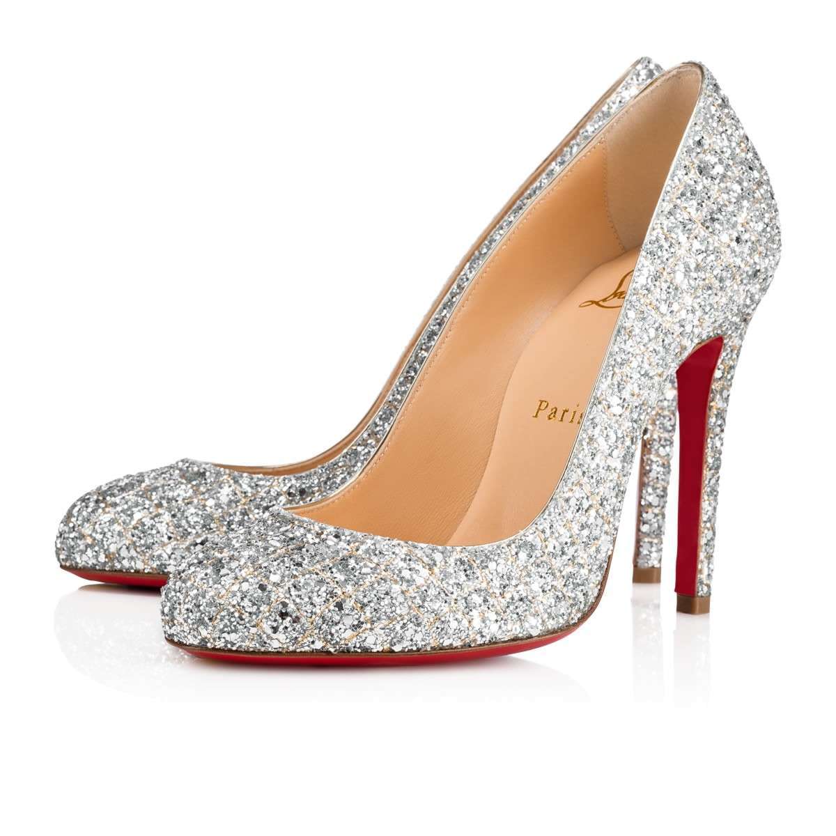 Scarpe da sposa argento Christian Louboutin glitter