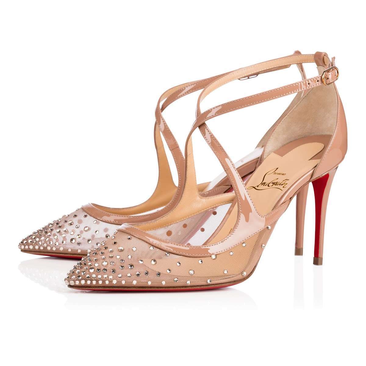 Scarpe da sposa color carne con cristalli Christian Louboutin