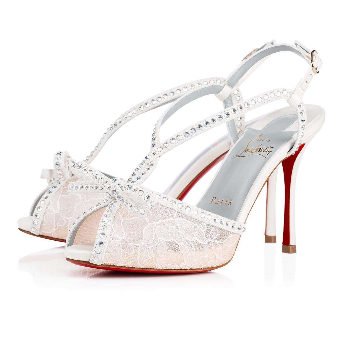 Scarpe da sposa in pizzo con cristalli Christian Louboutin