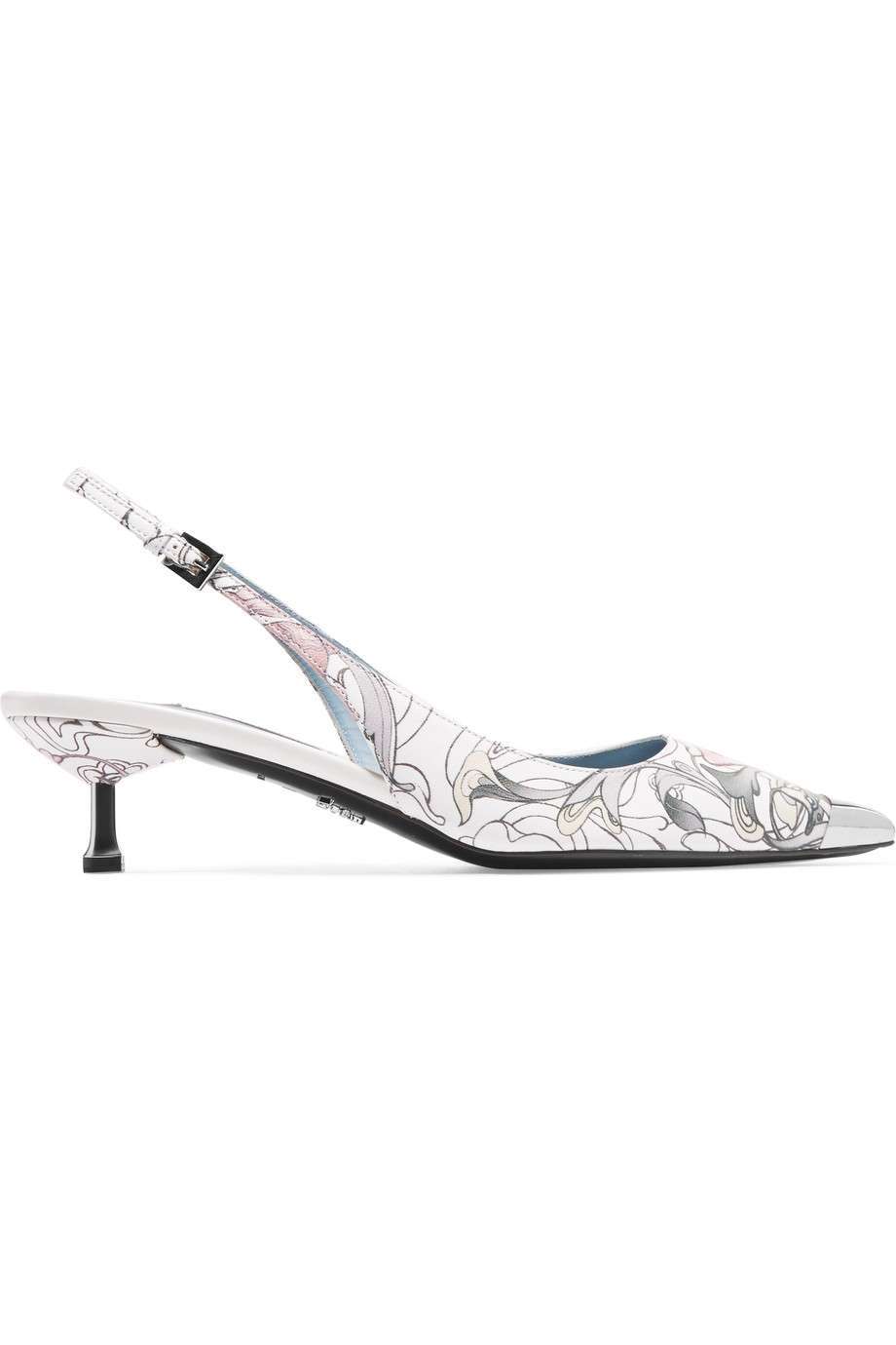 Scarpe stampate con tacco gattino Prada