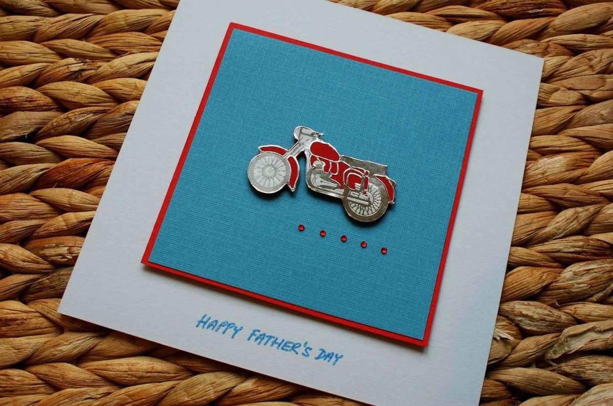 Biglietto per la Festa del Papà con motocicletta
