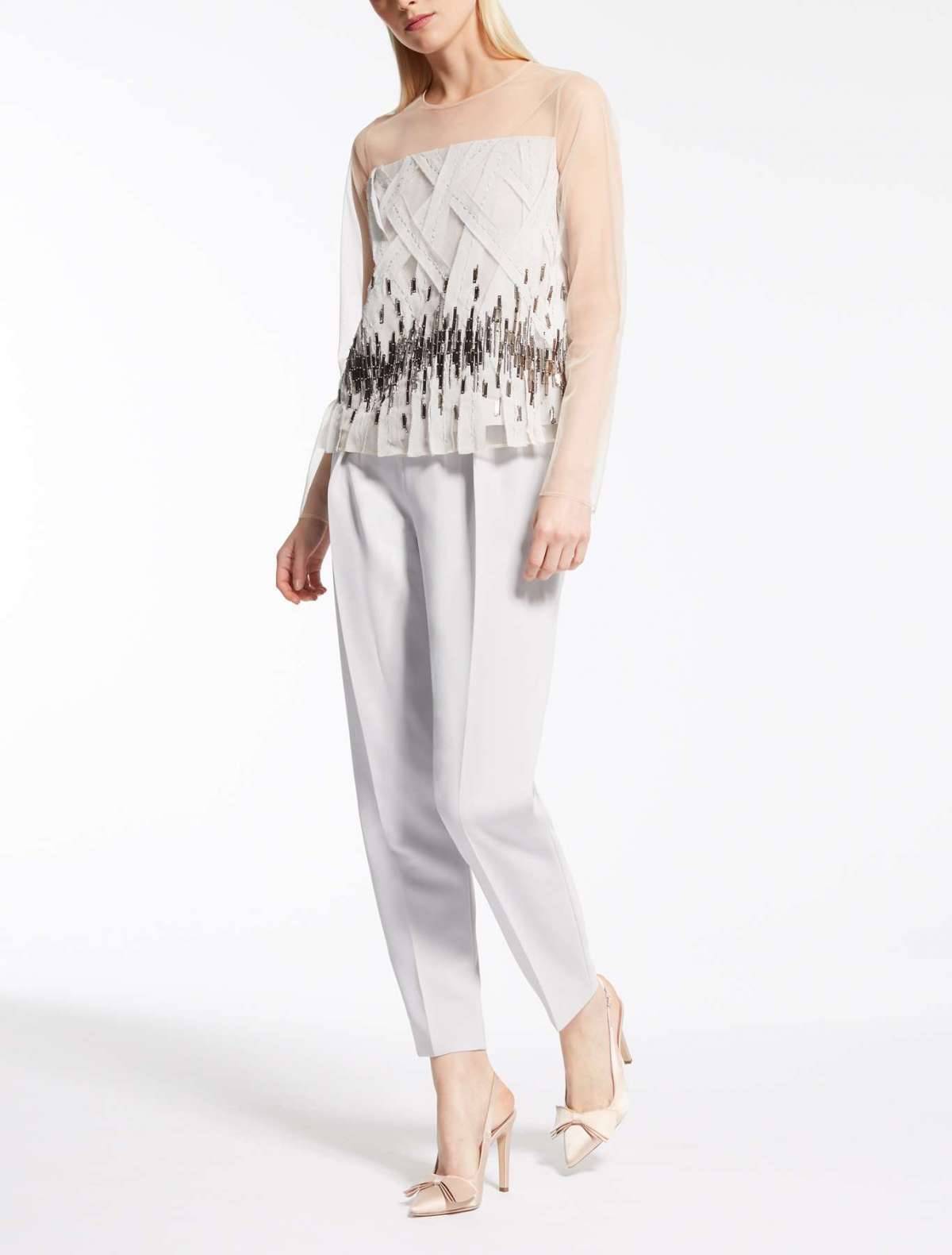 Completo da cerimonia con pantaloni e blusa in tulle Max Mara