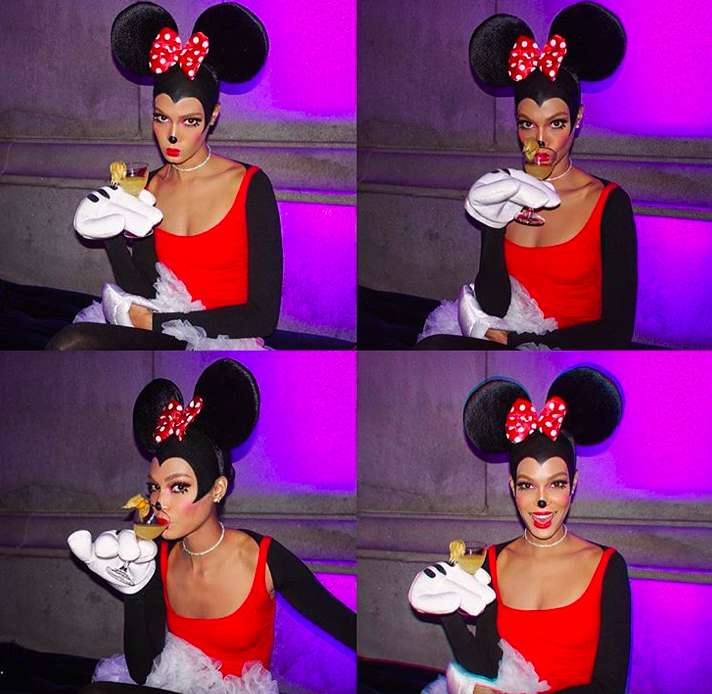 Joan Smalls con trucco Minnie