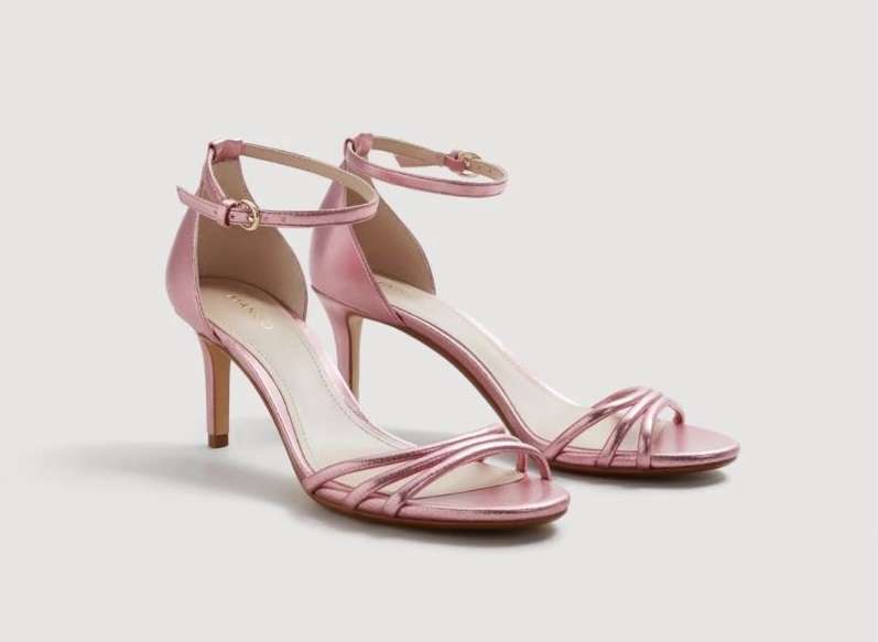Sandali rosa con tacco Mango