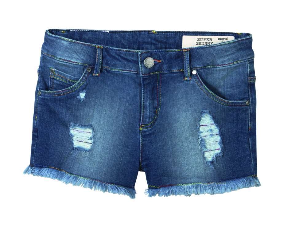 Shorts blu con strappi