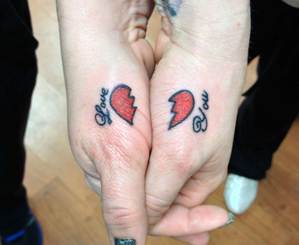 Tatuaggio di coppia cuore spezzato