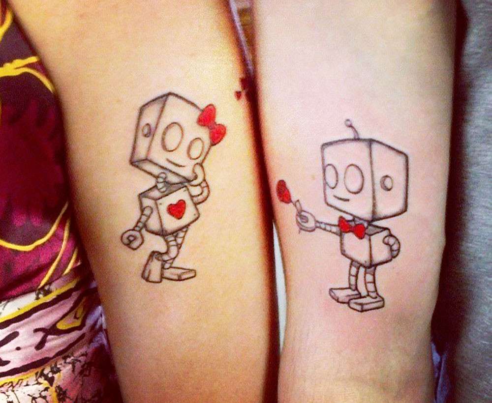 Tatuaggio di coppia robot