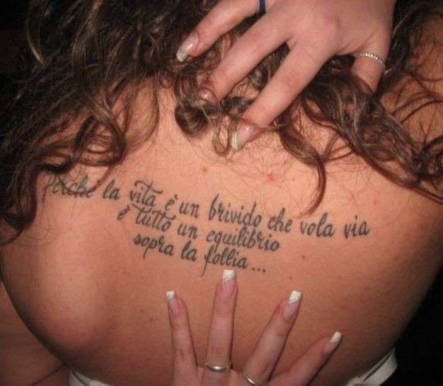 Tatuaggio frase Vasco Rossi di Sally
