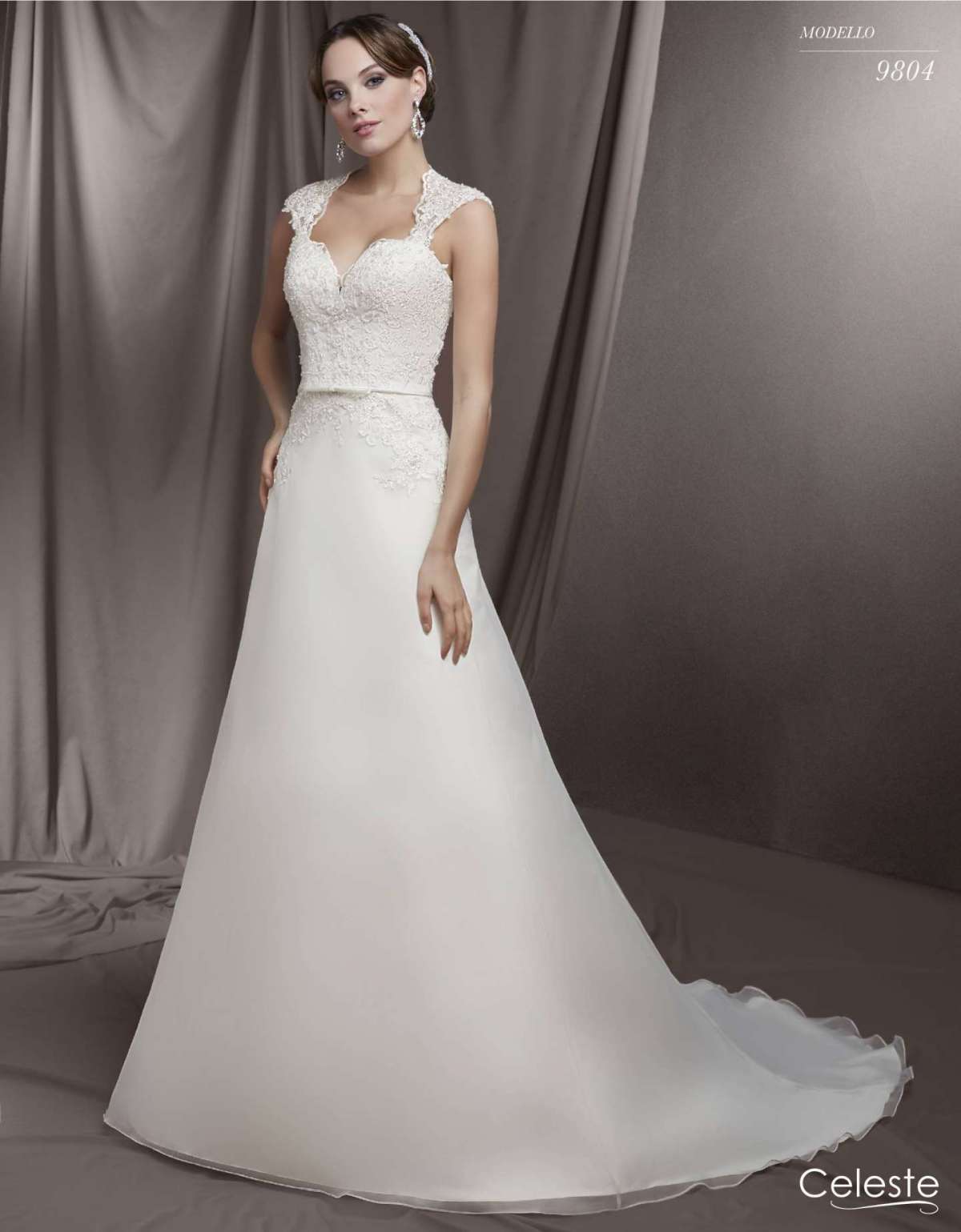 Abito da sposa a trapezio Celeste