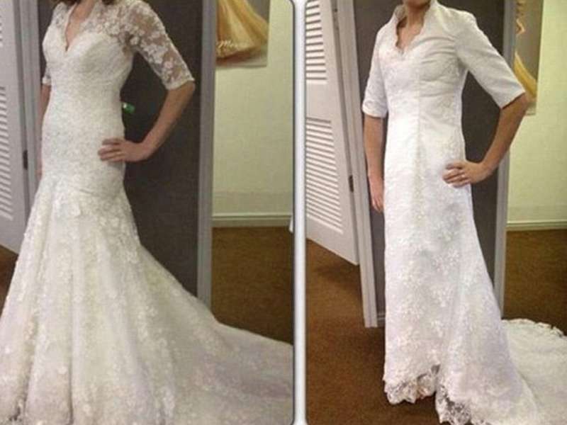 Abito da sposa con scollo a v