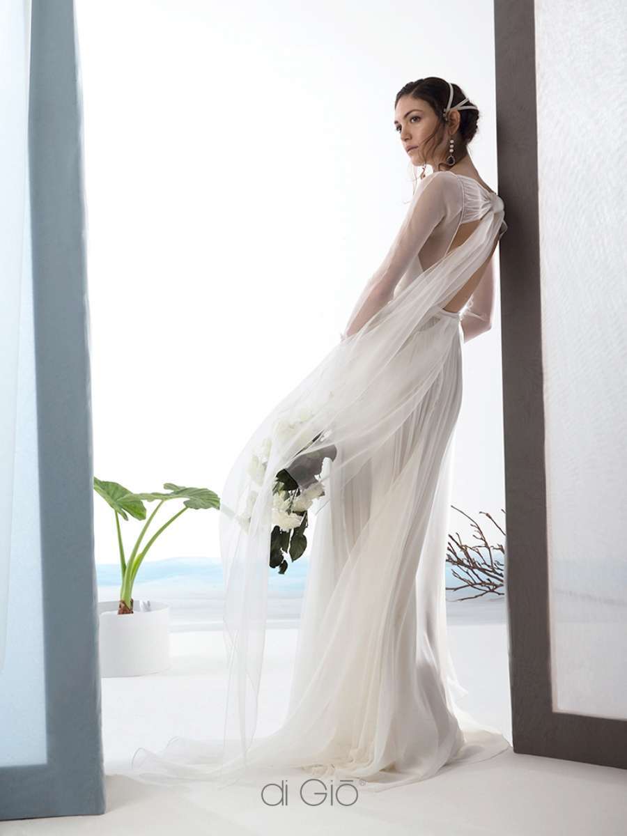 Abito da sposa scivolato in chiffon di seta Le Spose di Giò