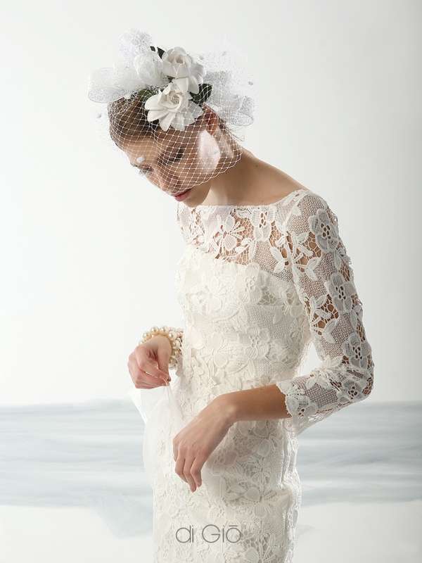 Abito da sposa vintage in pizzo floreale