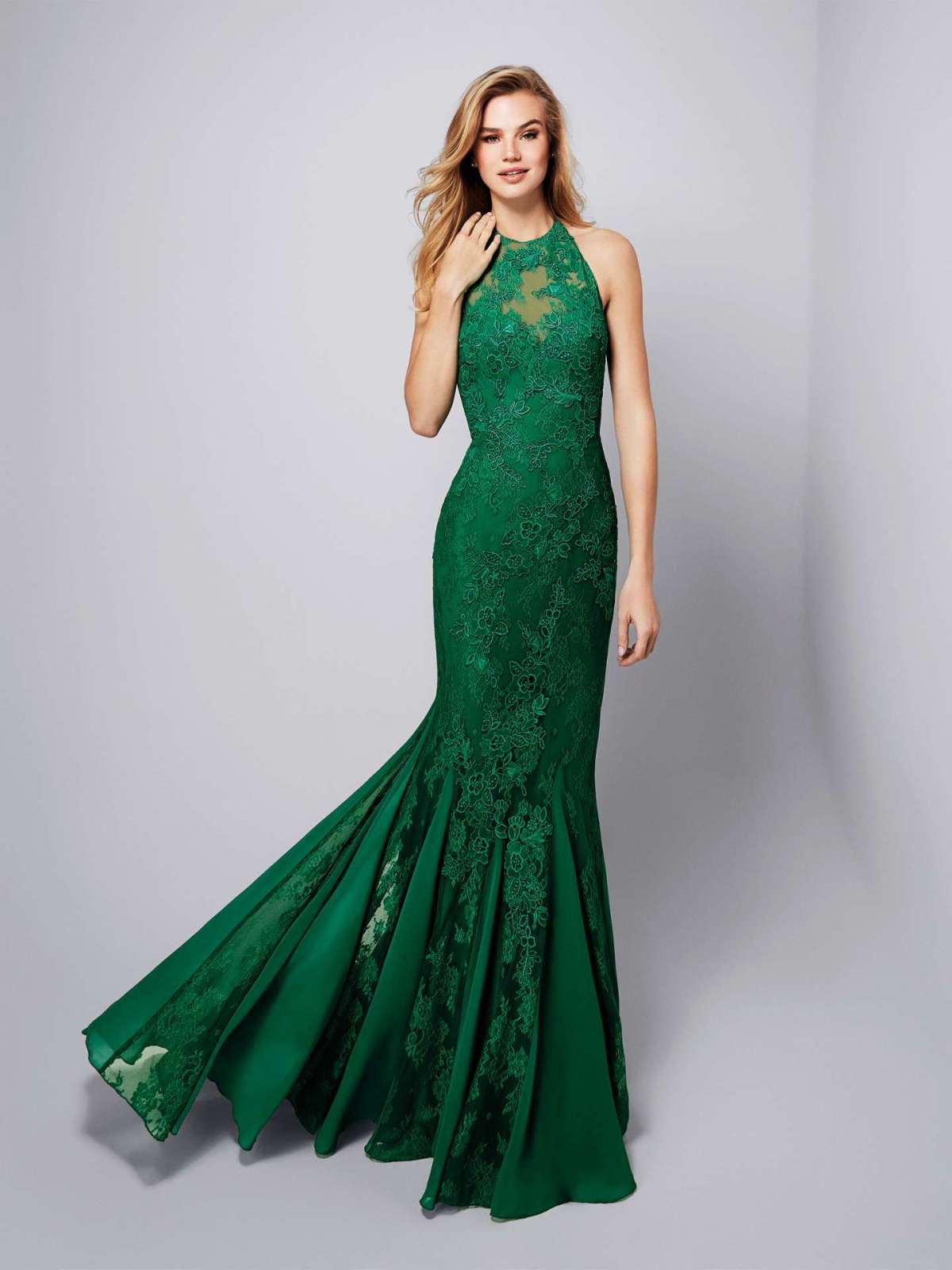 Abito elegante verde a sirena