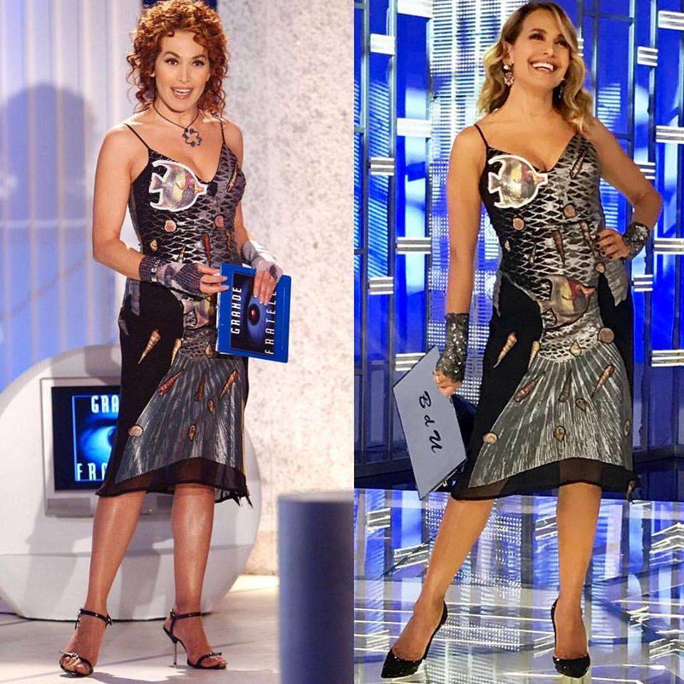 Barbara D'Urso con il suo famoso vestito pesce