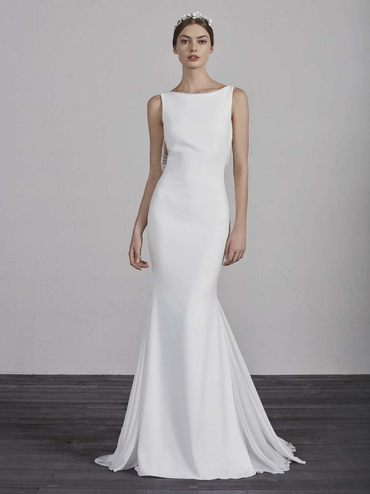 Abito da sposa a sirena in crepe Pronovias