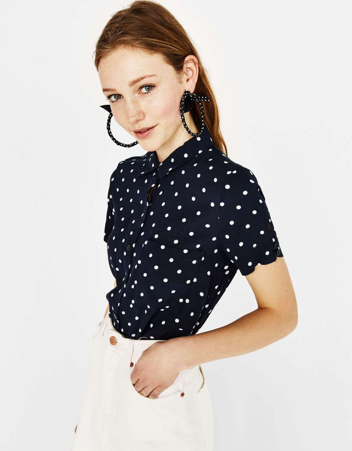 Camicia a pois Bershka