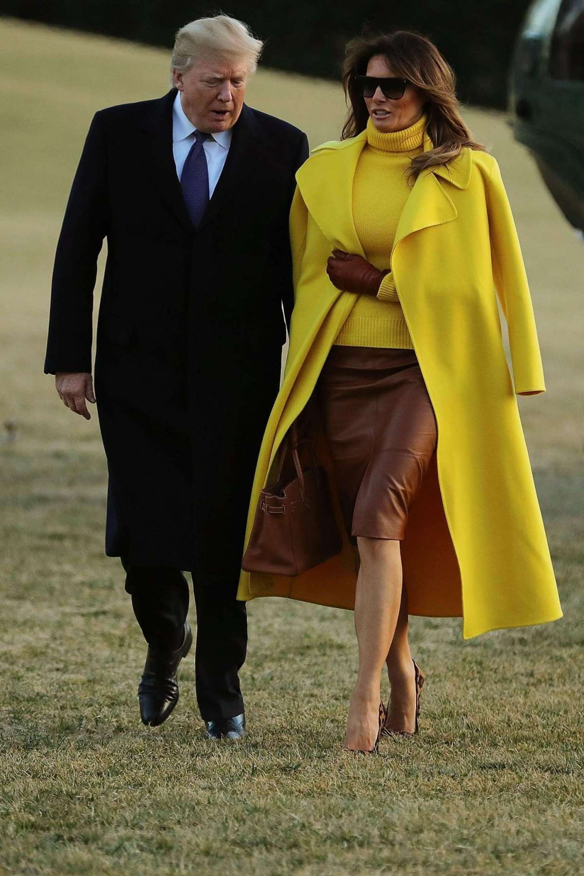 Melania Trump cappotto giallo