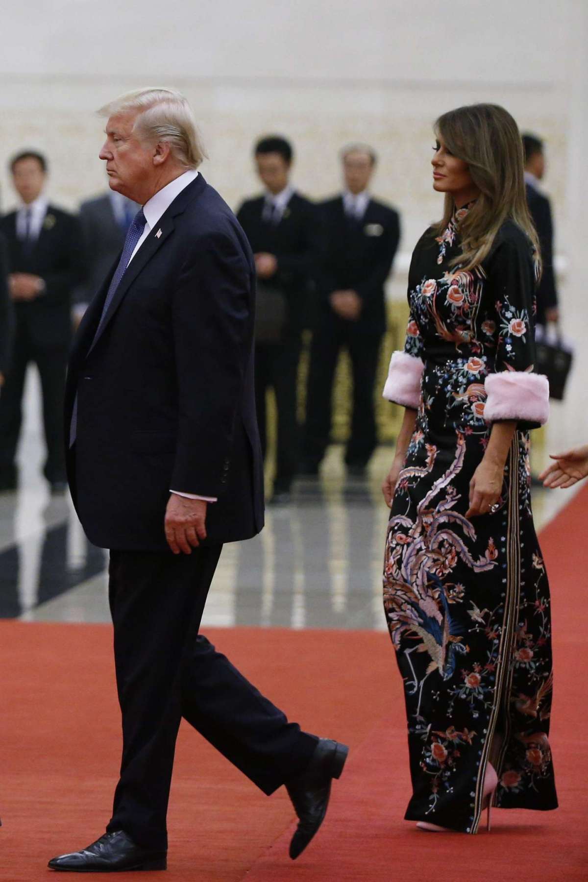 Melania Trump in cina con kimono