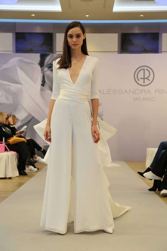 Tuta jumpsuit da sposa con pantaloni Alessandra Rinaudo