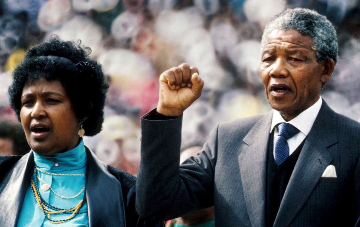 Winnie Mandela e il presidente Nelson