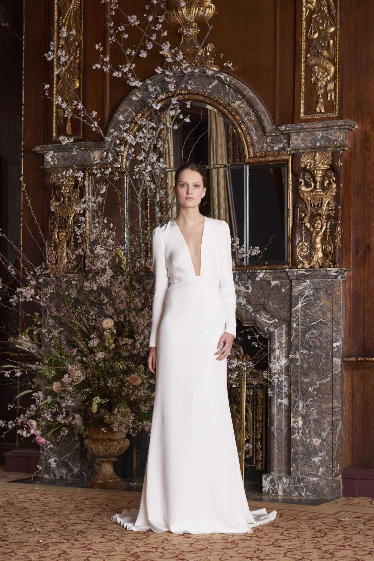 Abito da sposa scivolato in seta Monique Lhuillier