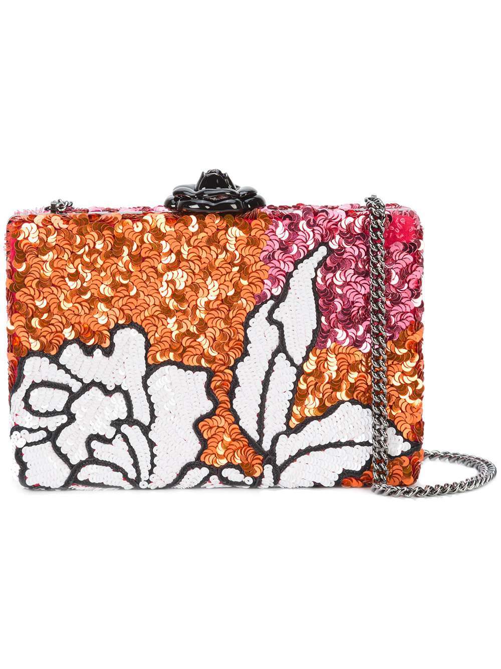 Borsa da cerimonia a fiori con paillettes Oscar De La Renta