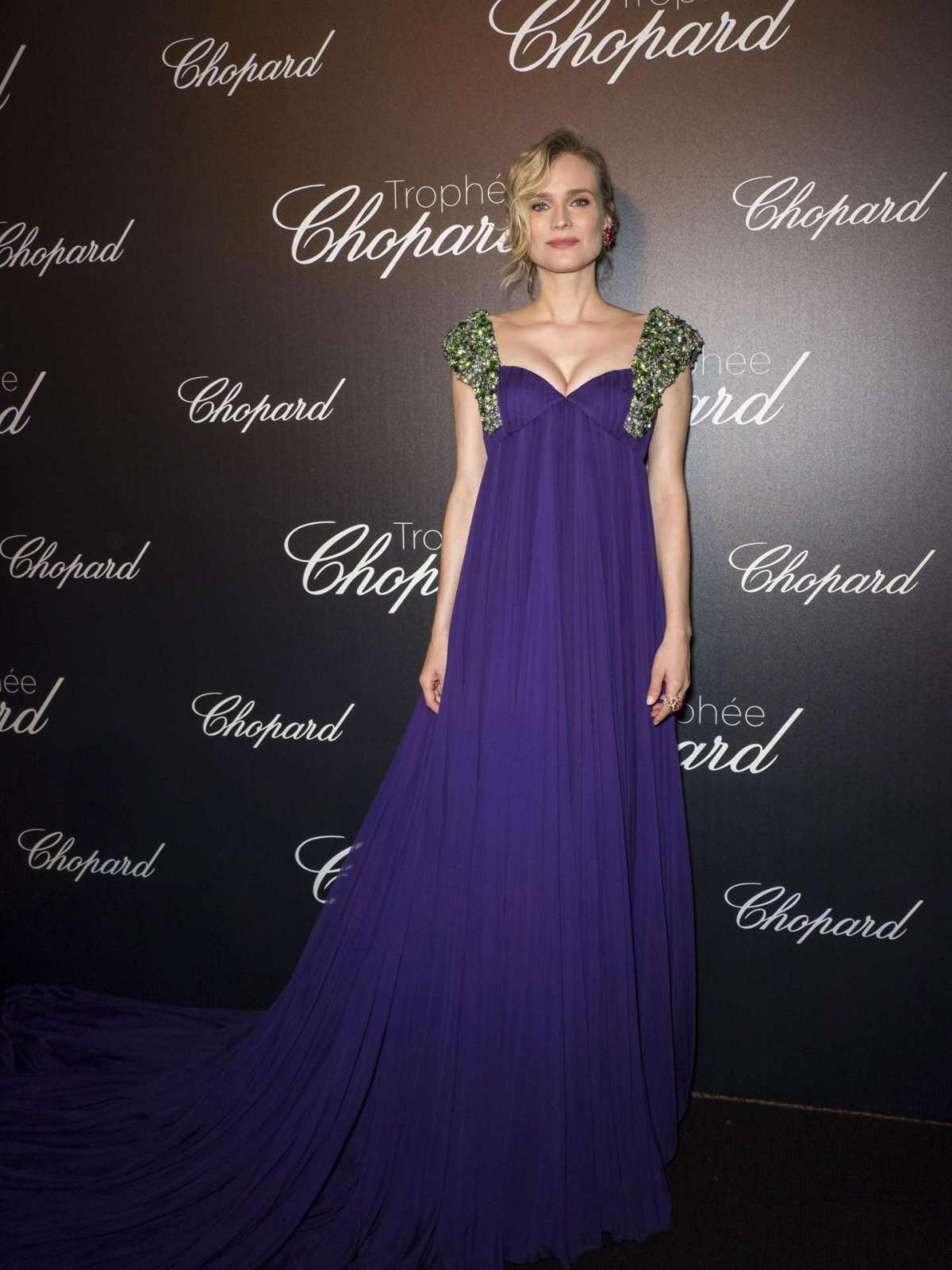 Diane Kruger in Prada con gioielli Chopard
