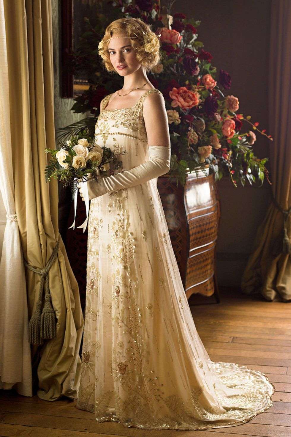 L'abito da sposa di Rose MacClare in Downton Abbey