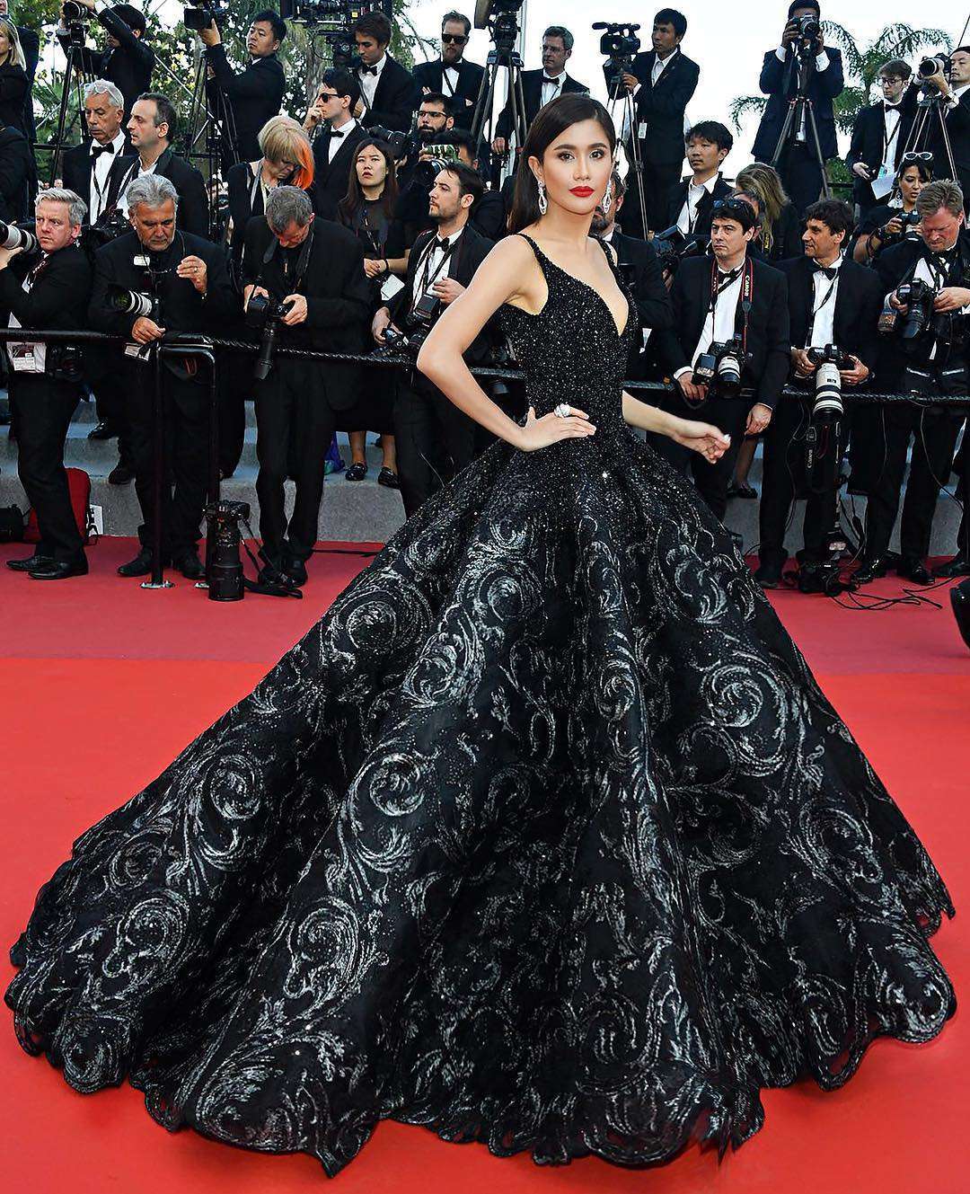 Praya Lundberg in Michael Cinco Couture