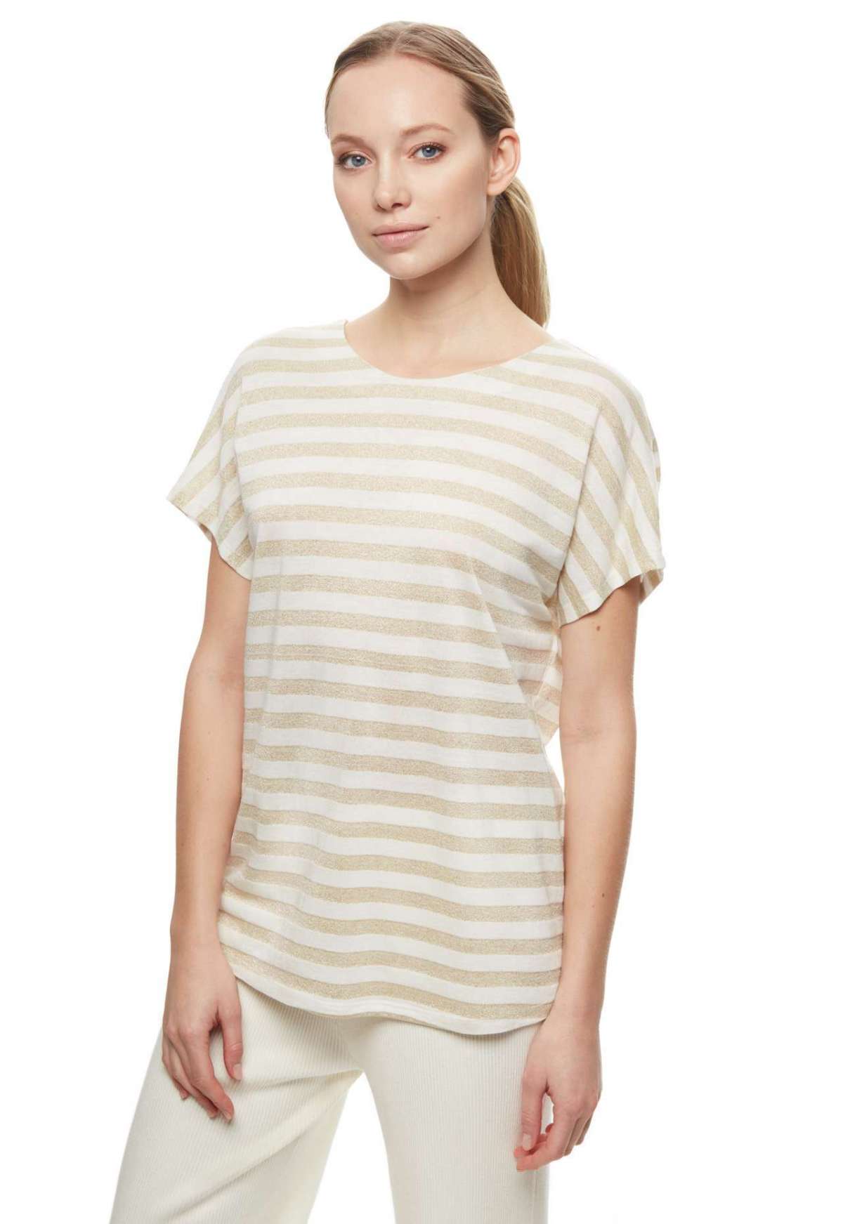 T-shirt Stefanel a righe in lurex a 69 euro