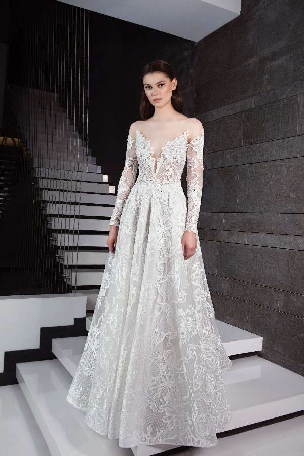 Abito da sposa a trapezio in pizzo Tony Ward