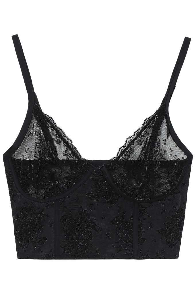 Bralette nera di pizzo Tezenis