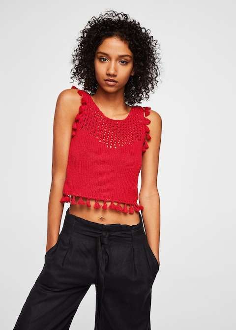 Crop top rosso Mango