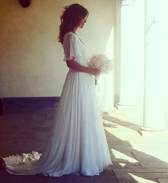 Filippa Lagerback in abito da sposa