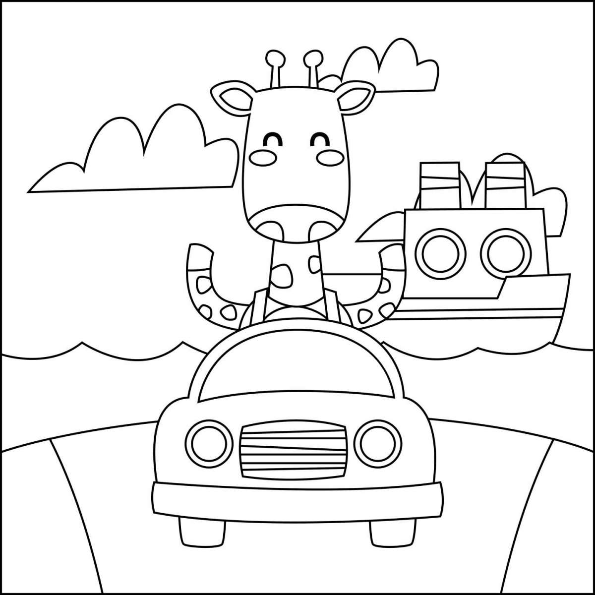 Giraffa in macchina