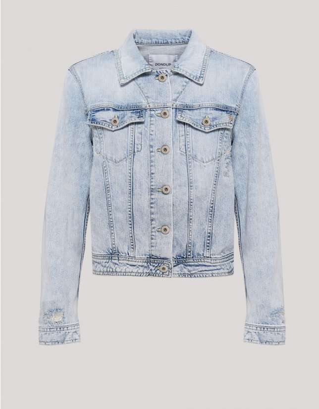 Giubbotto in denim chiaro Dondup