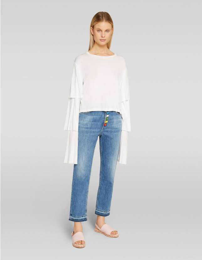 Jeans boyfriend con bottoni colorati Dondup