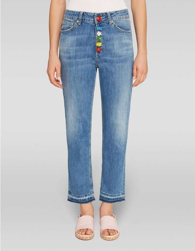 Jeans con bottoni colorati Dondup