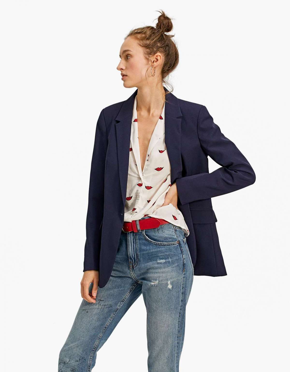 Look con blazer leggero Stradivarius